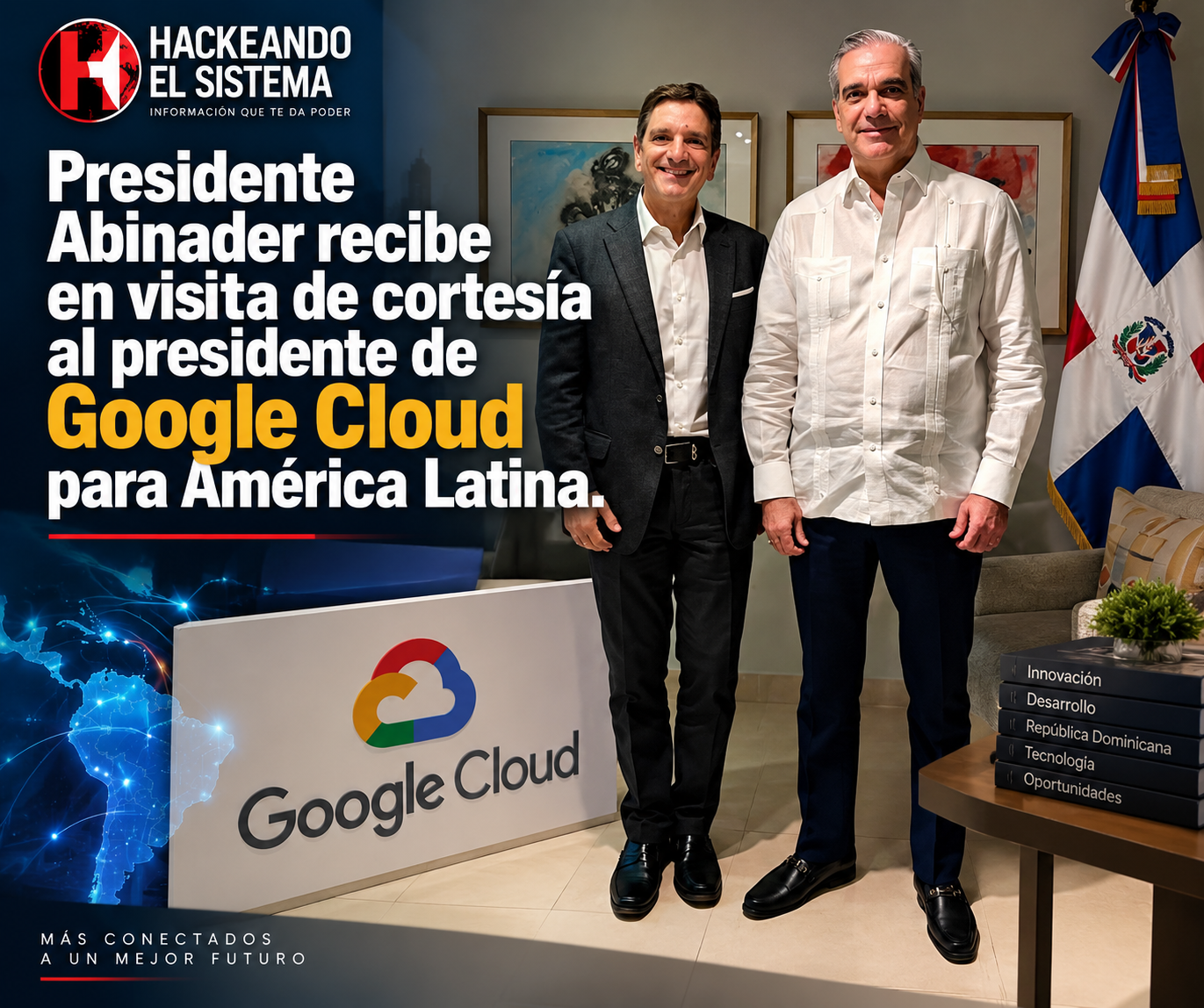 Presidente Abinader recibe en visita de cortesía al presidente de Google Cloud para América Latina